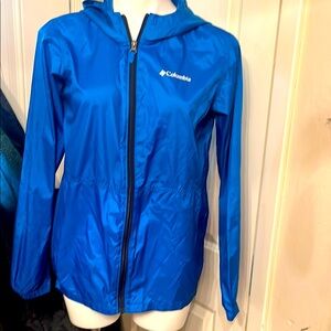 Columbia Blue Ski Jacket with Hood and Full-Zip
